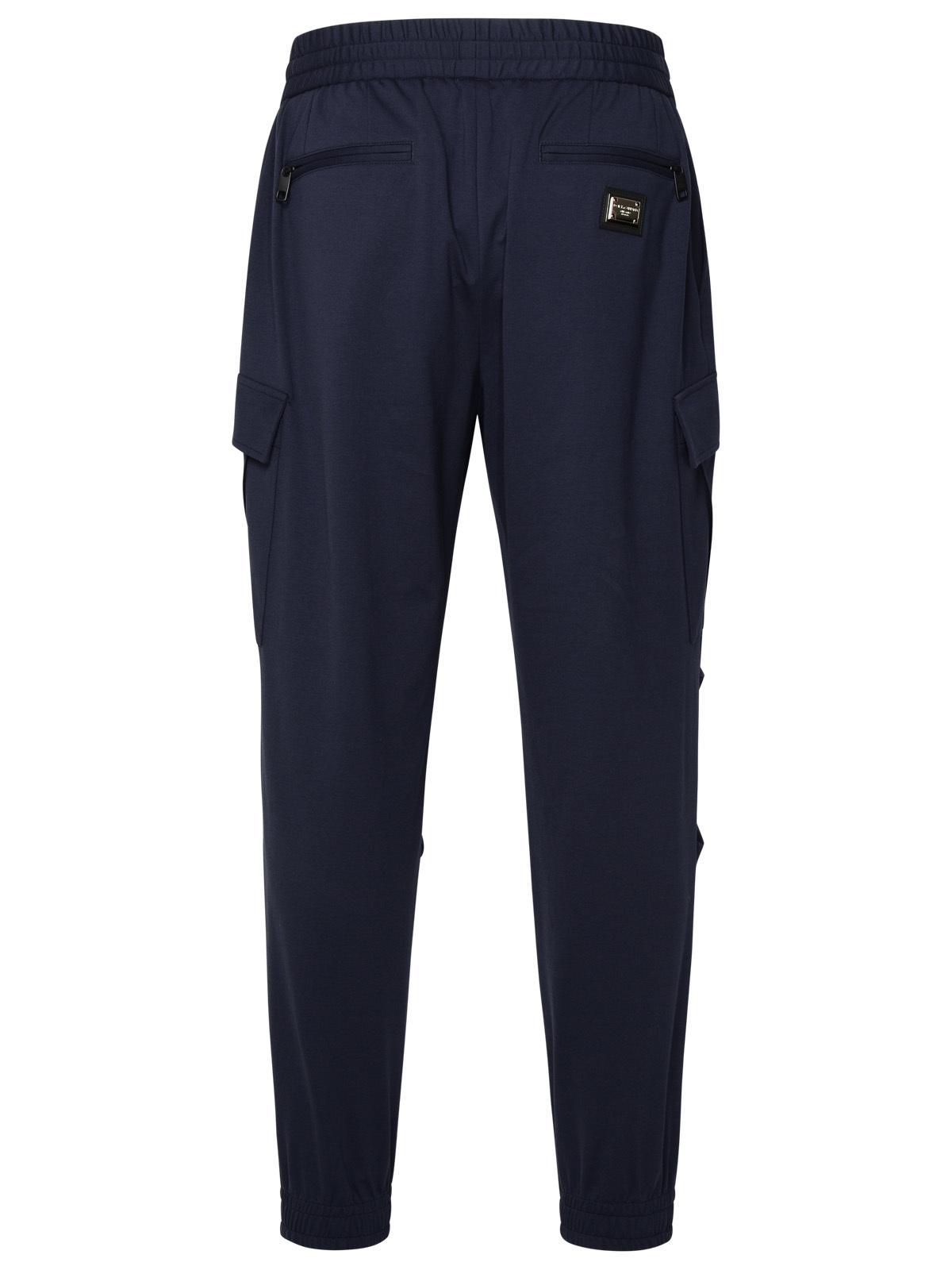 Dolce &amp; Gabbana Blue Cotton Blend Pants