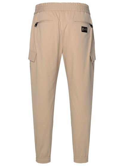 Dolce &amp; Gabbana Beige Cotton Blend Trousers