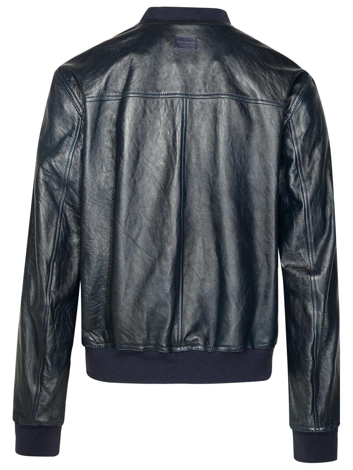 Dolce &amp; Gabbana Navy Lambskin Jacket