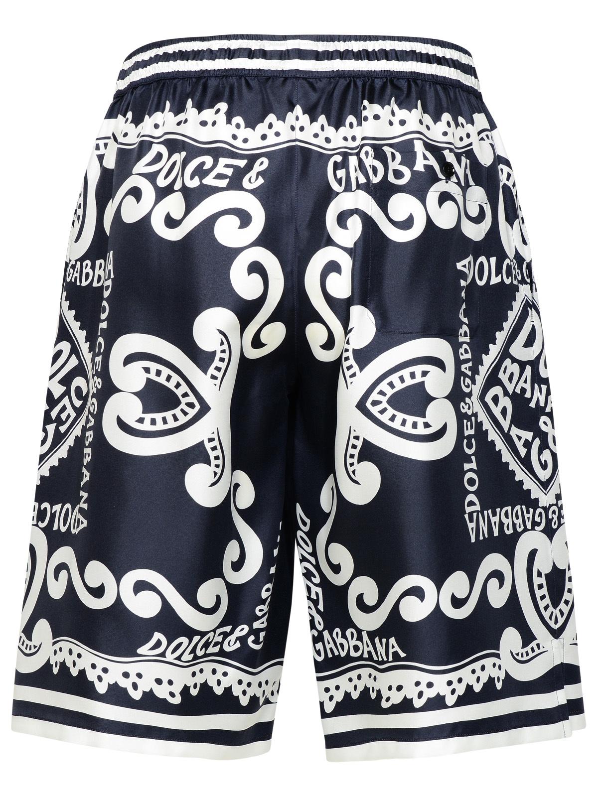 Dolce &amp; Gabbana Bermuda Shorts Navy Silk Joggers