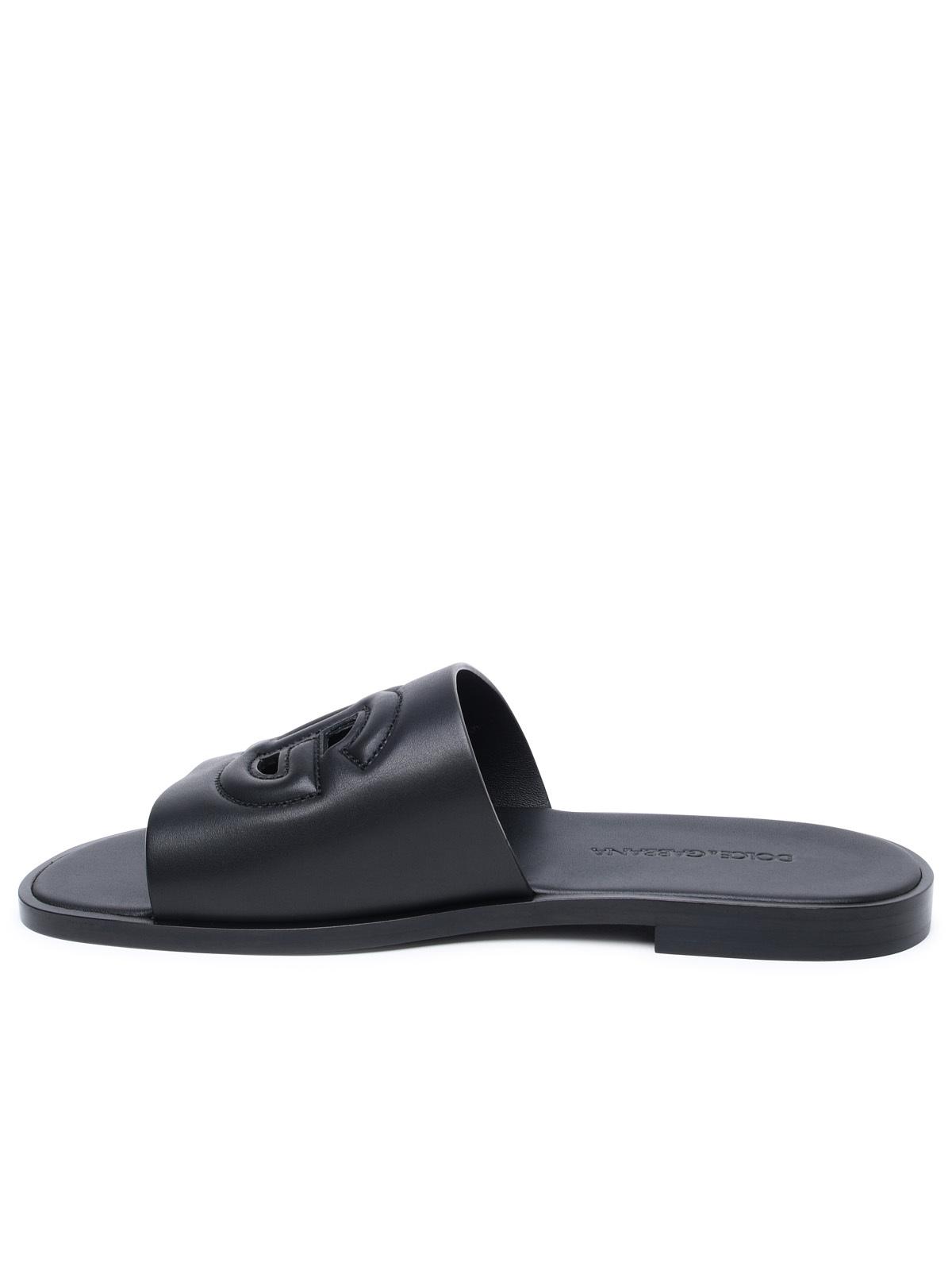 Dolce &amp; Gabbana Black Nappa Slippers
