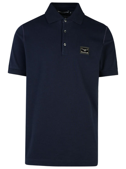 Dolce &amp; Gabbana Navy Cotton Polo Shirt