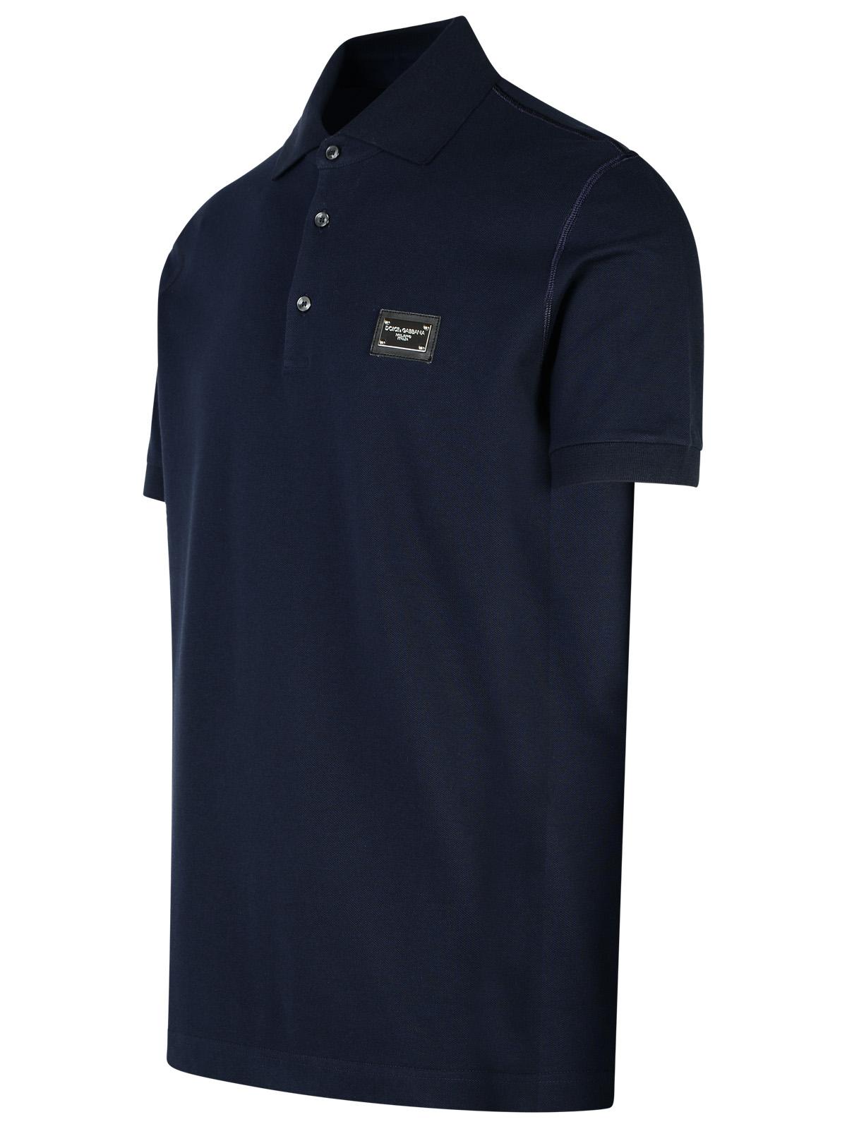 Dolce &amp; Gabbana Navy Cotton Polo Shirt