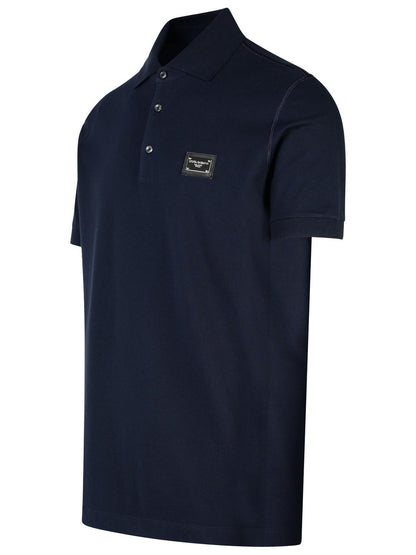 Dolce &amp; Gabbana Navy Cotton Polo Shirt