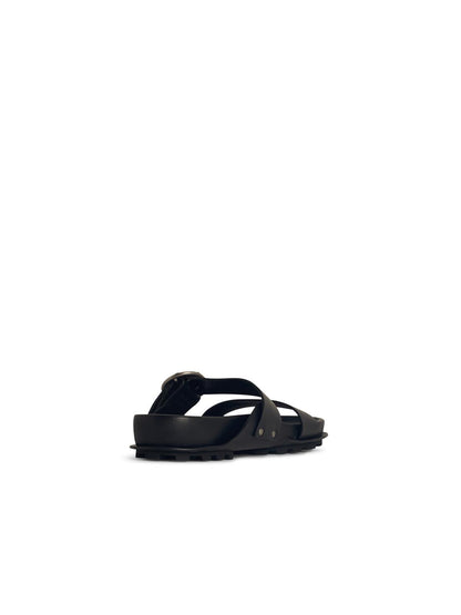 Jil Sander Black Lear Slippers