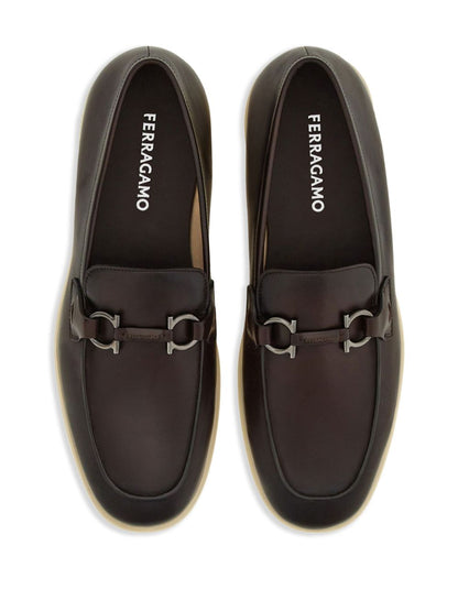 Ferragamo Leather Buckle Loafers - Men&