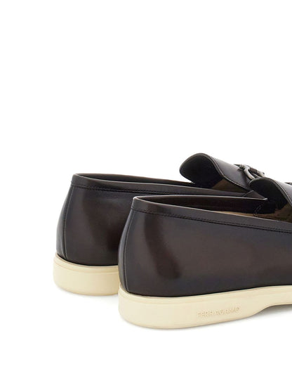 Ferragamo Leather Buckle Loafers - Men&
