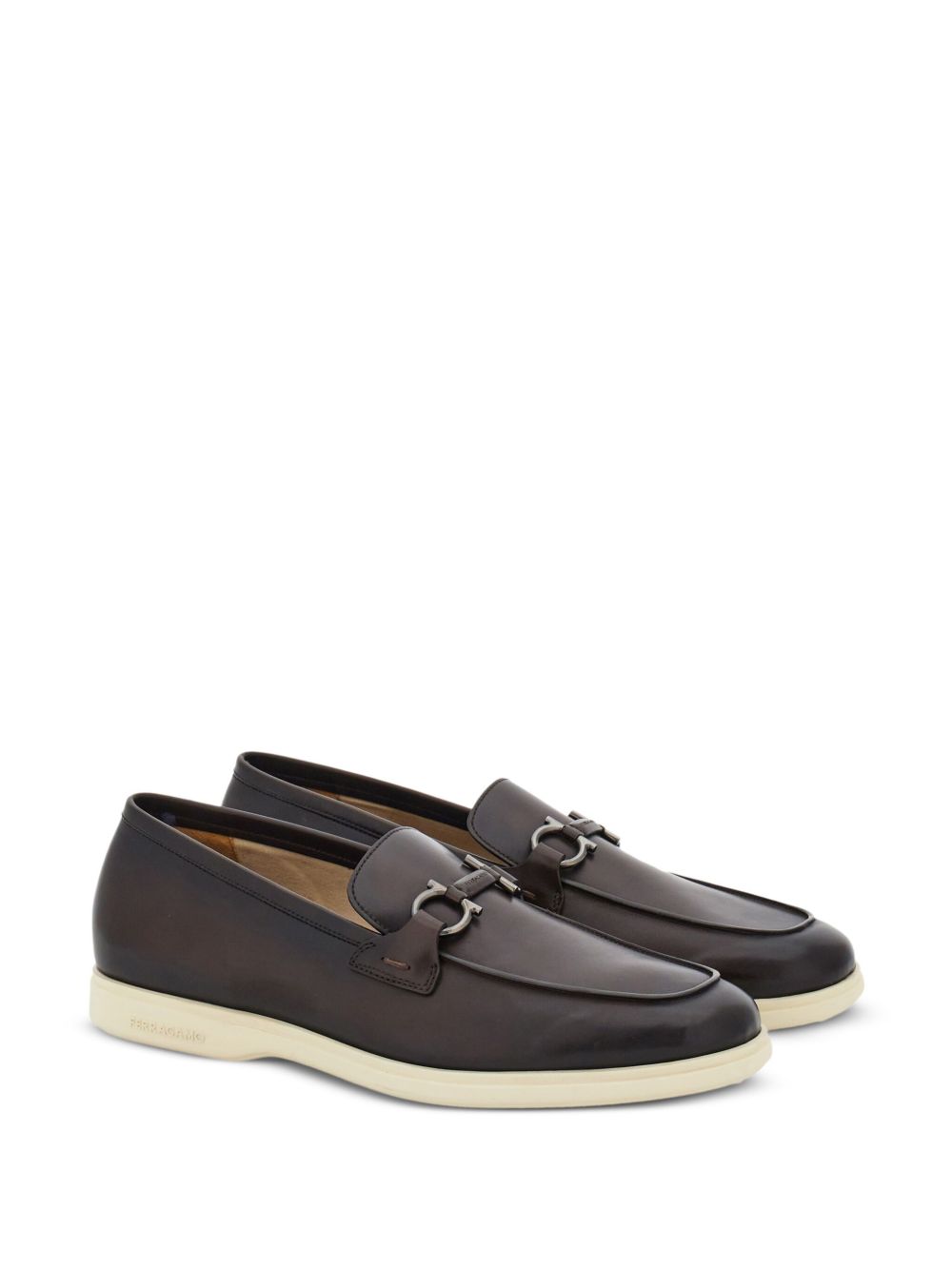 Ferragamo Leather Buckle Loafers - Men&