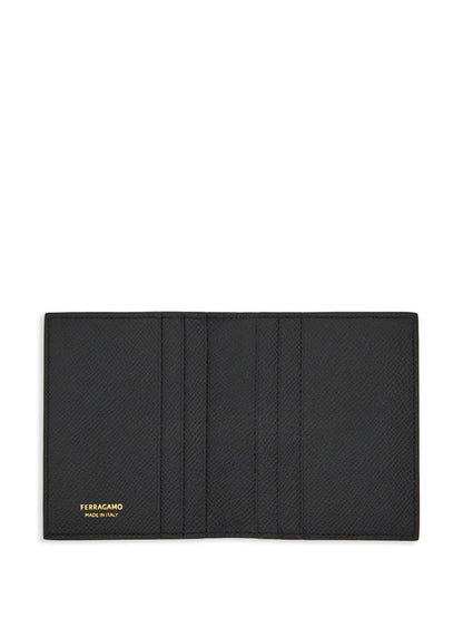 Ferragamo Leather Grained Texture Bi-Fold Wallet