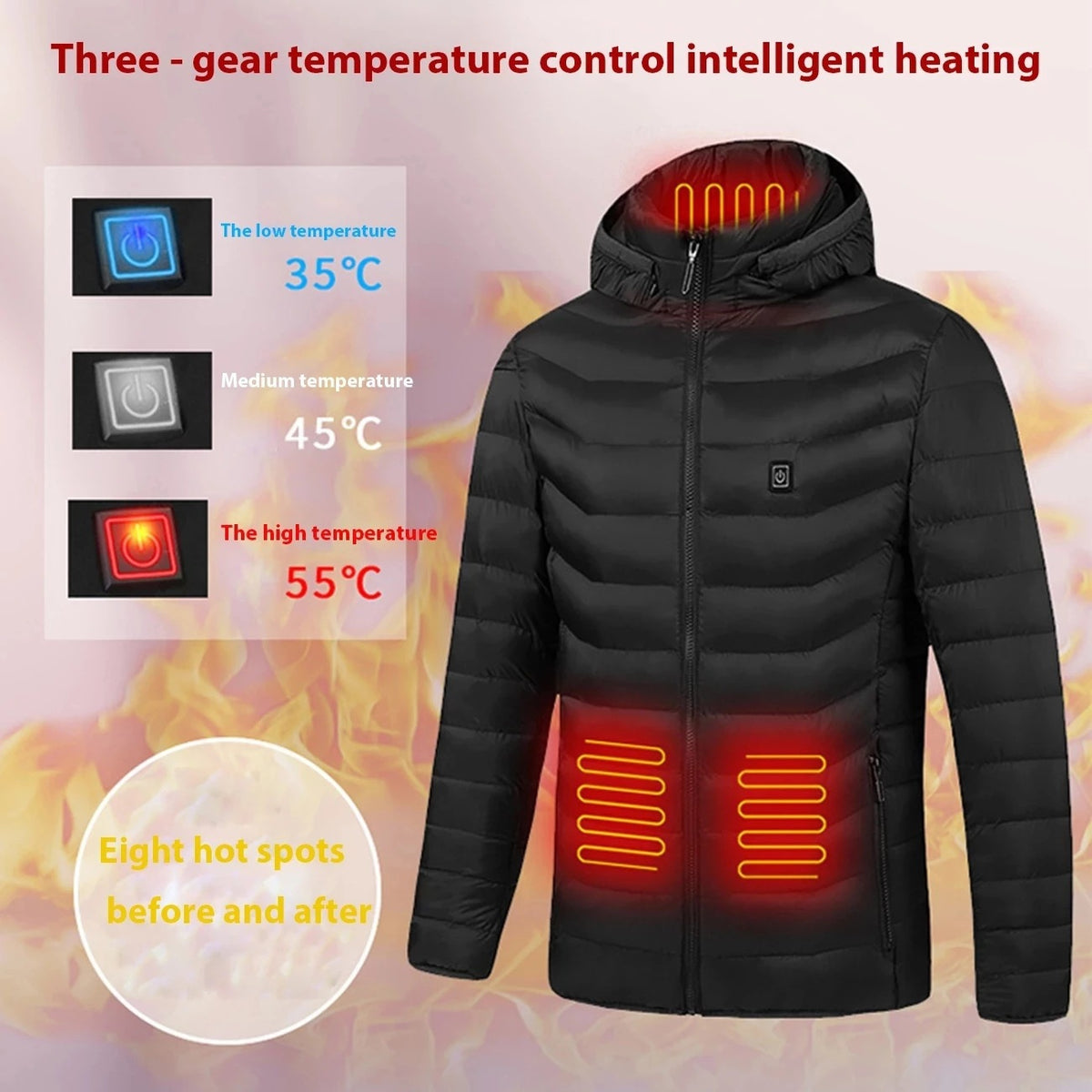 winter intelligent electric heating clothing heating jacket