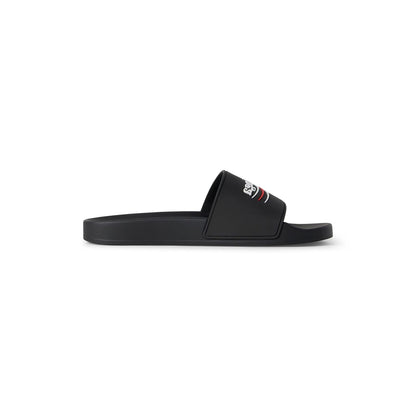 BALENCIAGA Pool Rubber Political Logo Sandals