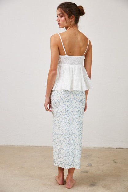 Eyelet Lace Trim Cami Top