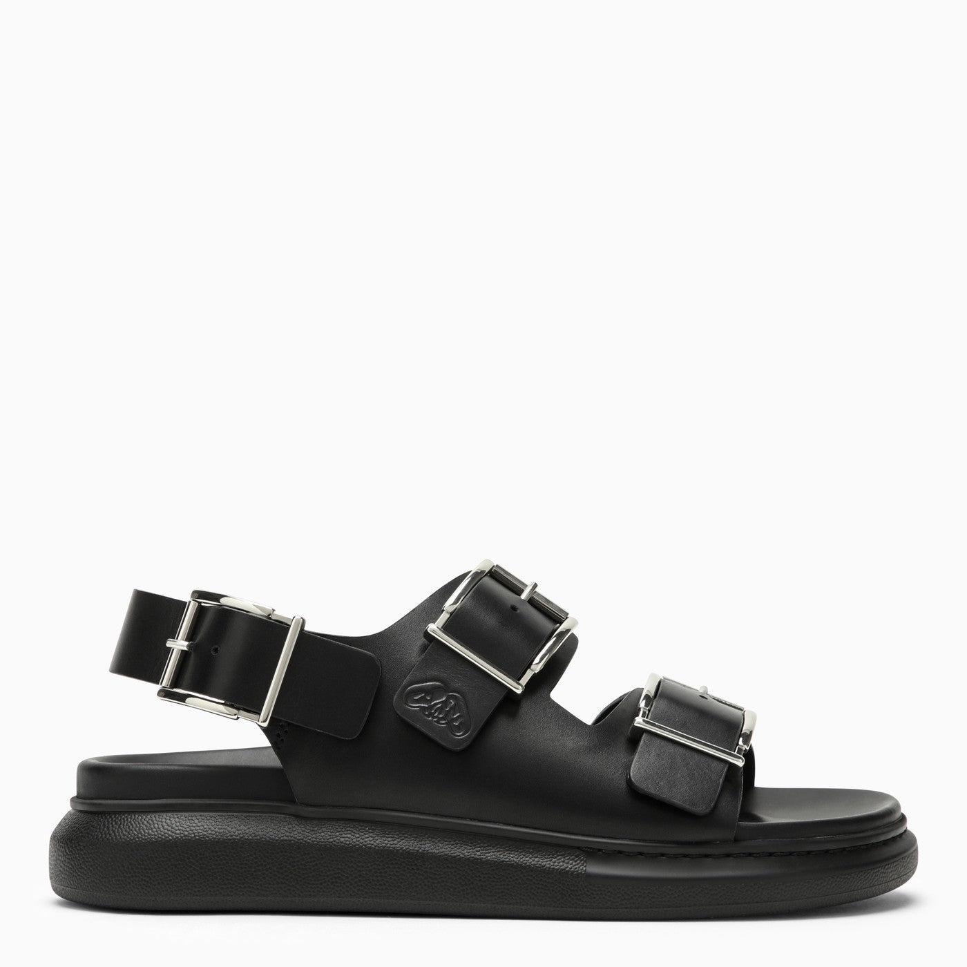 Alexander Mc Queen Black Leather Sandal