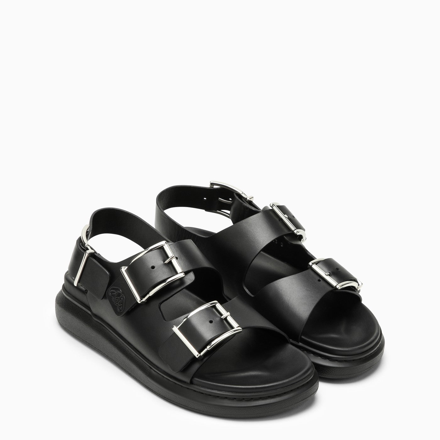 Alexander Mc Queen Black Leather Sandal