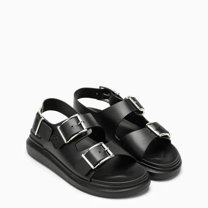 Alexander Mc Queen Black Leather Sandal