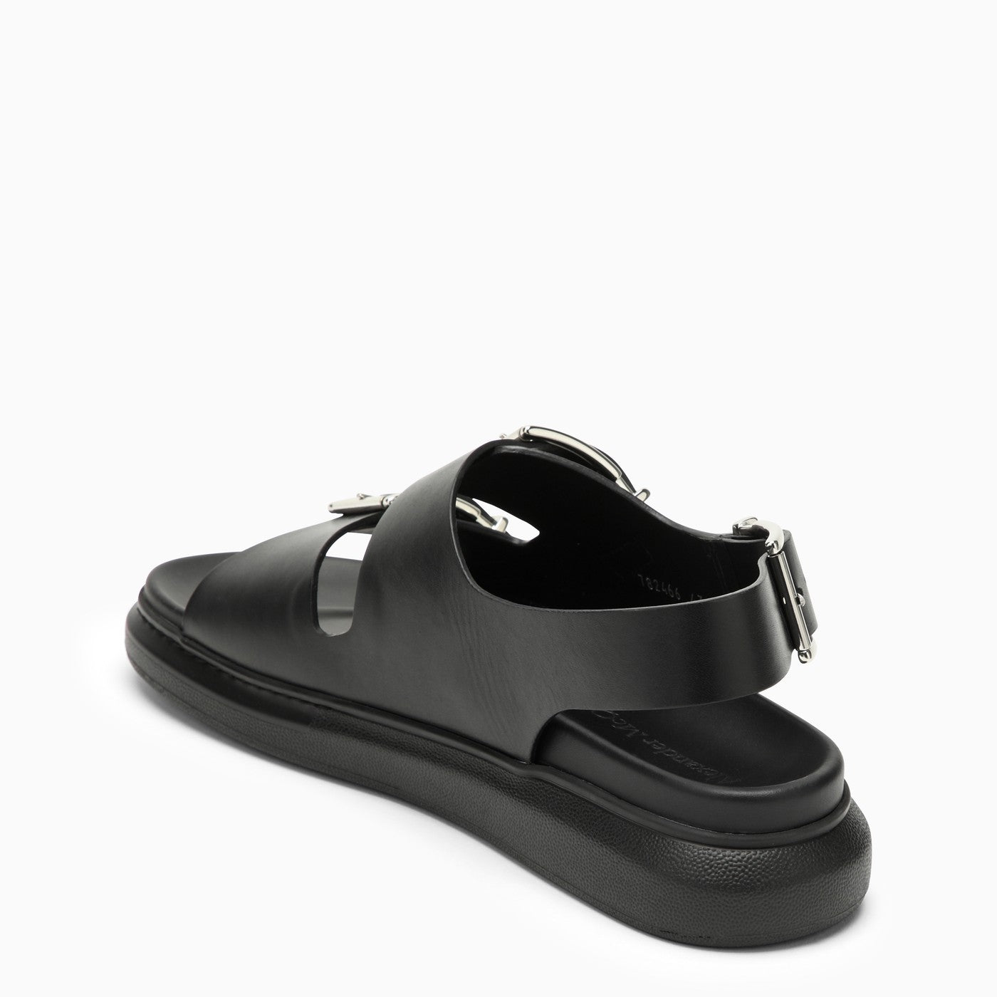 Alexander Mc Queen Black Leather Sandal