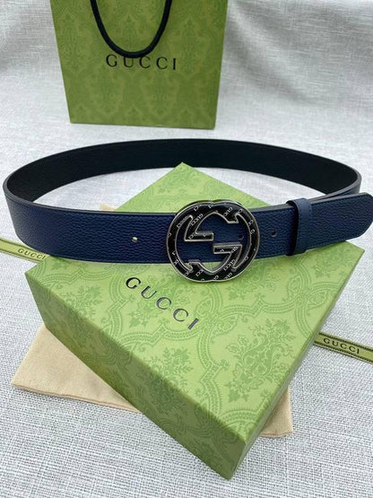 GUCCI Embellished coated-canvas and leather belt &