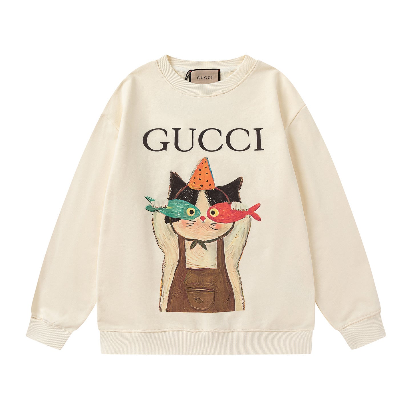 GUCCI Beige Cotton Jersey Sweatshirt New &amp; Authentic