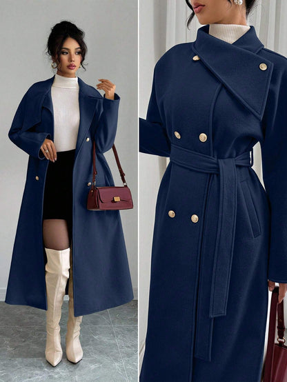 Double-Breasted Woolen Coat