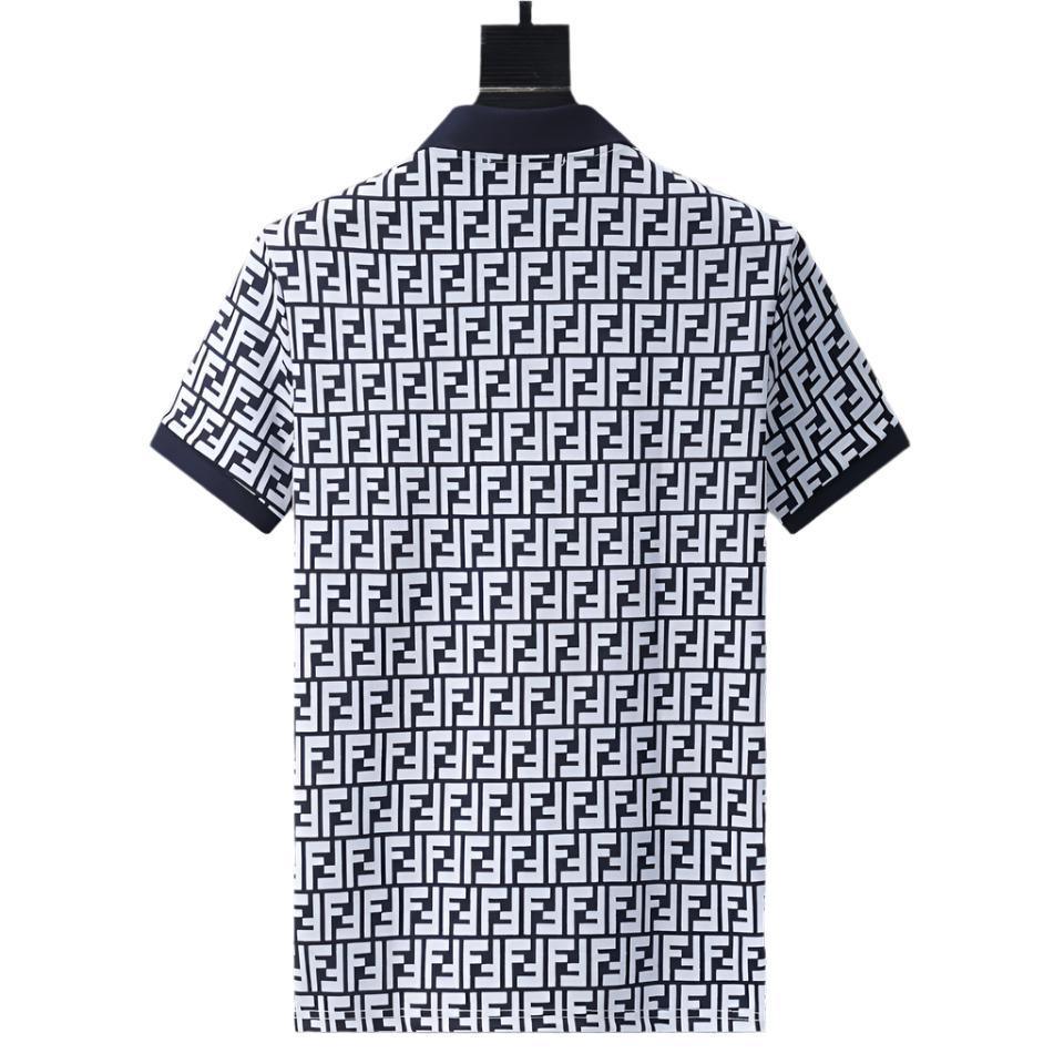 Fendi Navy T-Shirt With Collar
