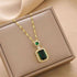 Classic Zircon Emerald Crystal Geometric Jewelry Set