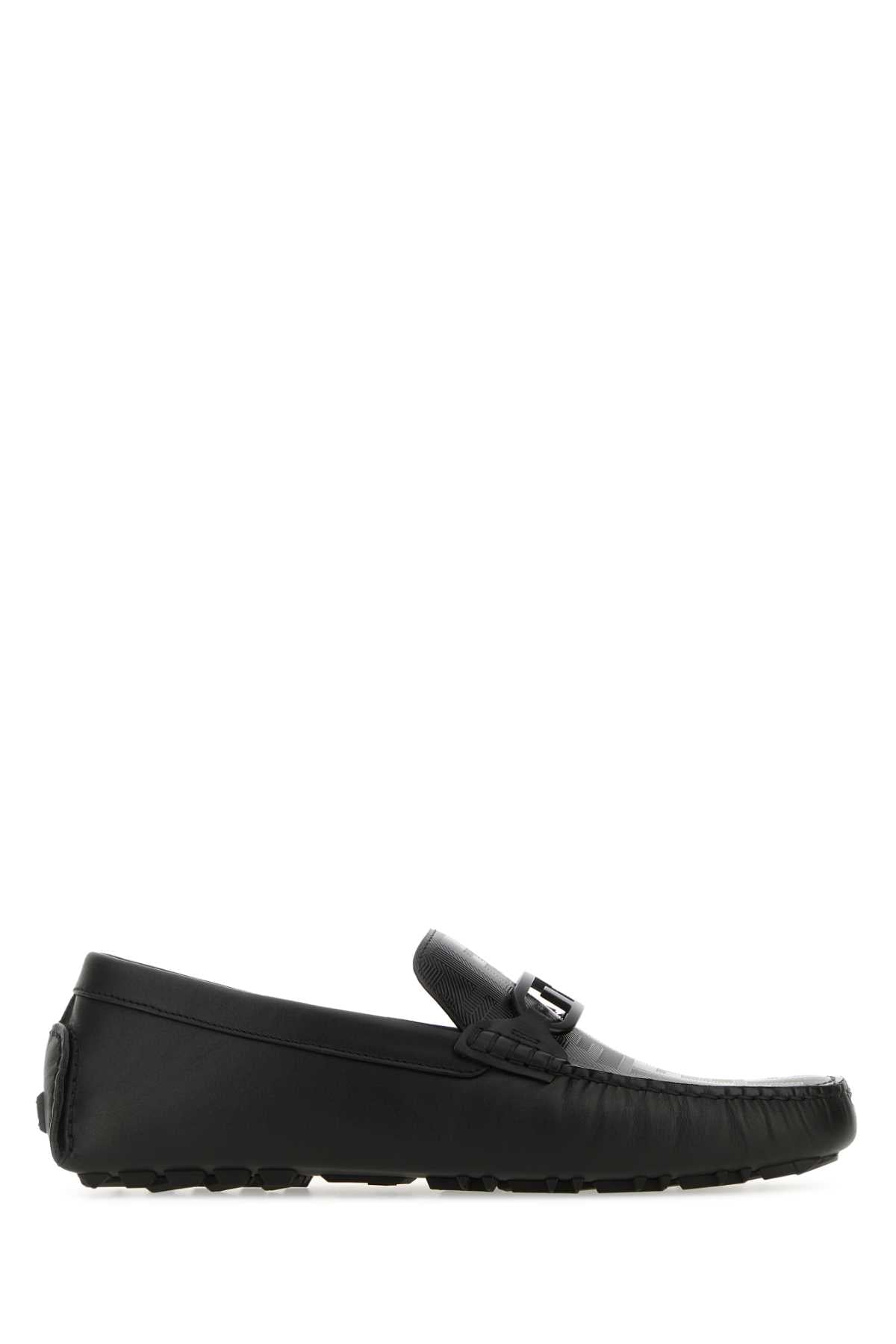 FENDI Leather Diver O Lock Loafers