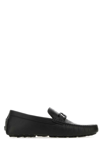 FENDI Leather Diver O Lock Loafers