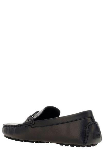 FENDI Leather Diver O Lock Loafers