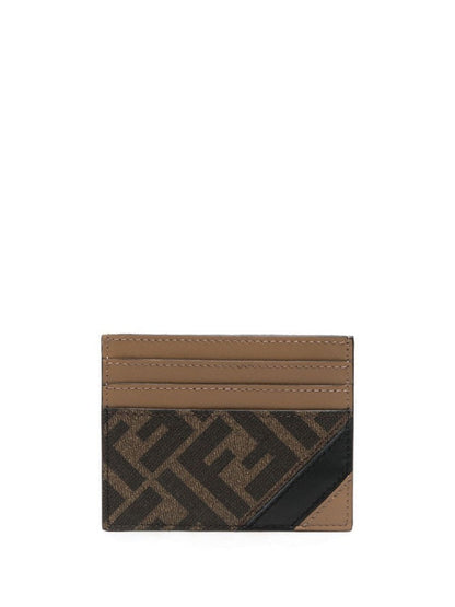 FENDI Coated Canvas Mini Card Holder - 10x8 cm