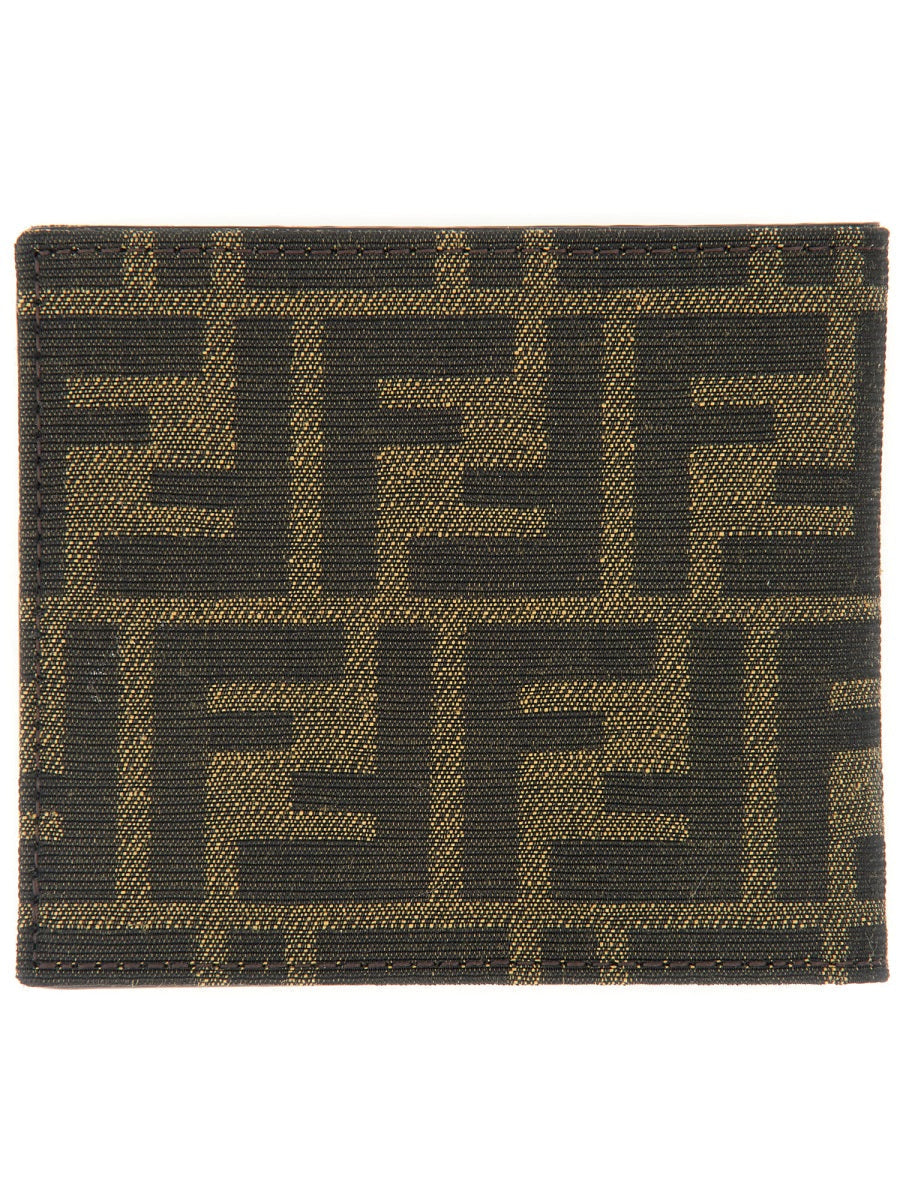 FENDI Leather Wallet with Signature Jacquard Design - Bi-Fold
