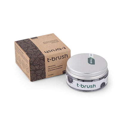T-Brush Natural Activated Charcoal Toothpaste Tablets - Vegan, Chemical-Free Oral Care