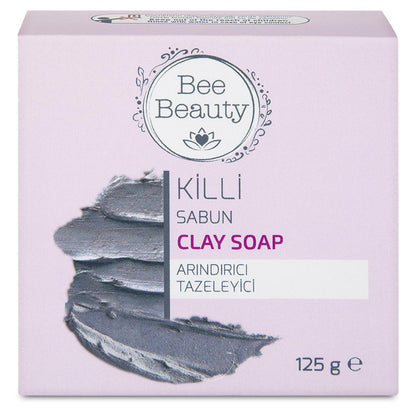 Bee Beauty Natural Clay Soap for Blackhead Removal, Paraben-Free &amp; Caustic Soda-Free, Nourishing Skin Care - 125g