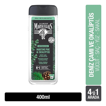 Le Petit Marseillais Shower Gel Sea Pine &amp; Eucalyptus - 400ml | Natural Ingredients
