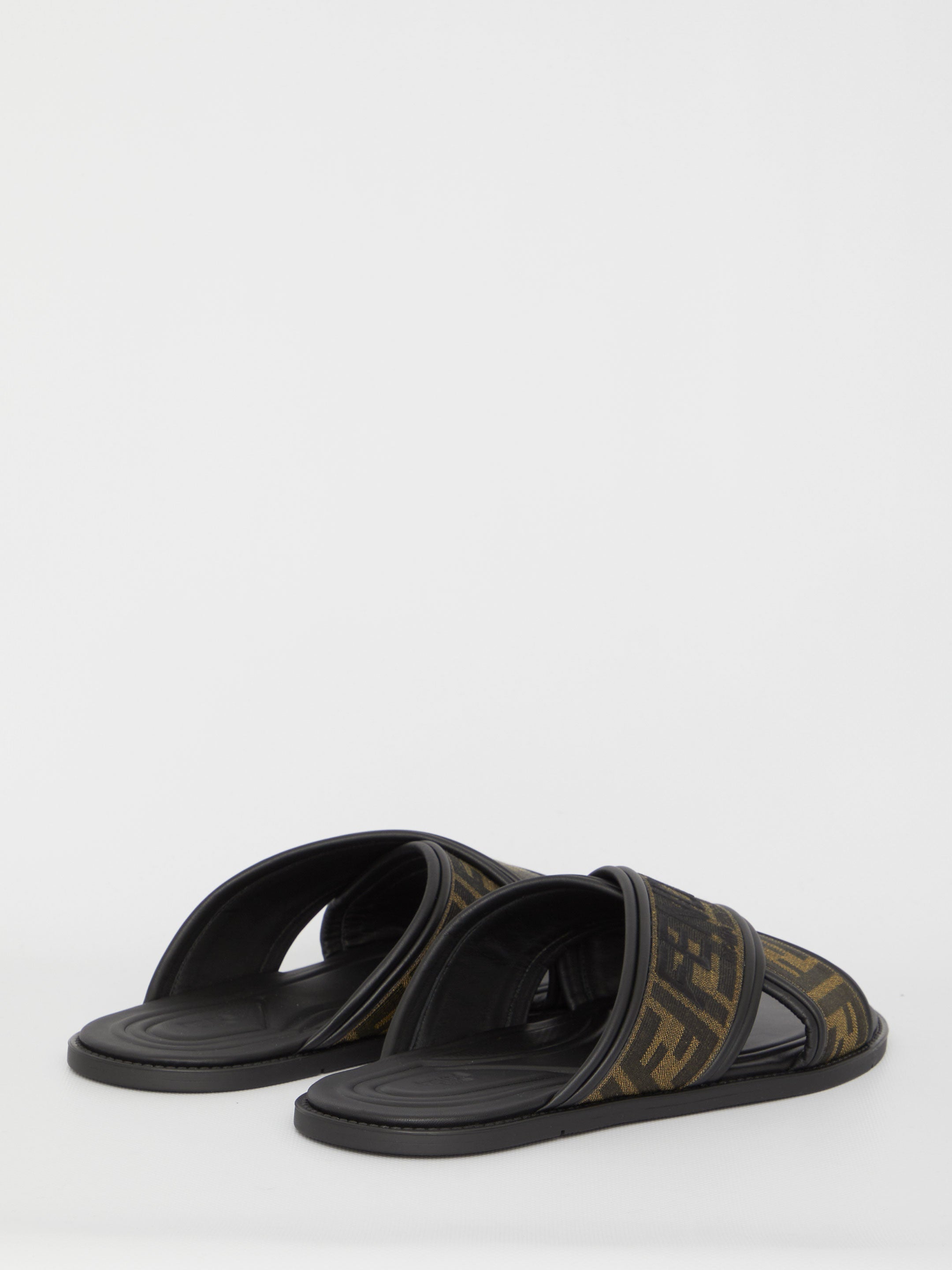 FENDI Embroidered Canvas Fussbett Slippers for Men