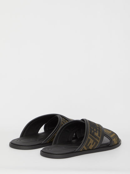 FENDI Embroidered Canvas Fussbett Slippers for Men