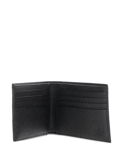 VALENTINO Pebble Leather Vlogo Mini Wallet