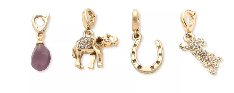 Lonna &amp; Lilly Gold-Tone 4-PC. Set Pave &amp; Stone Luck-Motif Charms – Multi