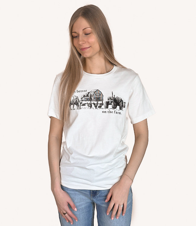 LIFE IS BETTER ON THE FARM Graphic T-shirt - Vintage White