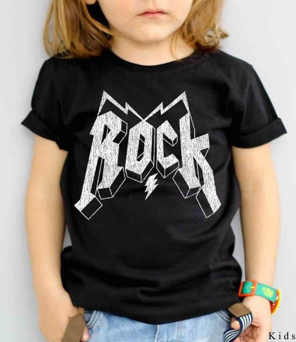 Kids Rock Graphic Tee - Black