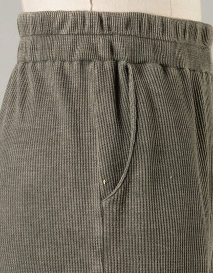Wendy Mineral Wash Waffle Pants - Olive