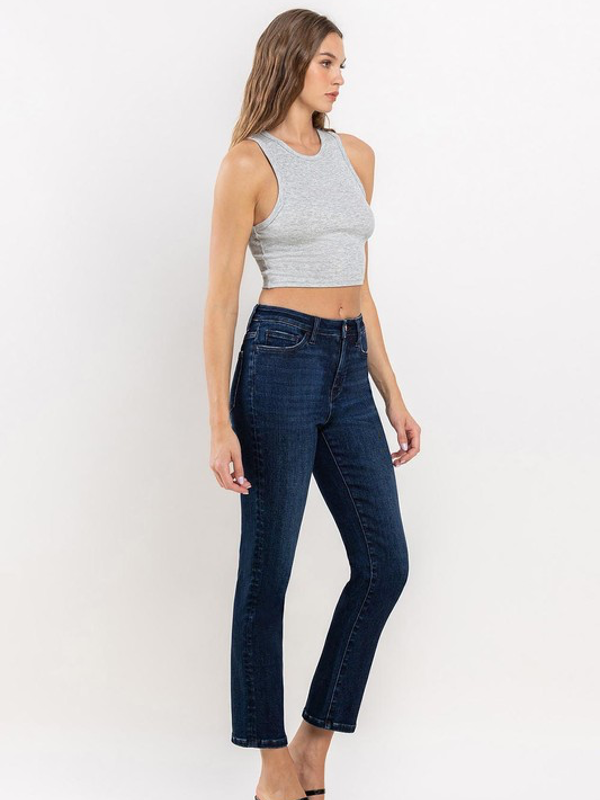 Emma High Rise Ankle Slim Straight Jeans