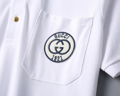 Gucci White T-shirt with a collar