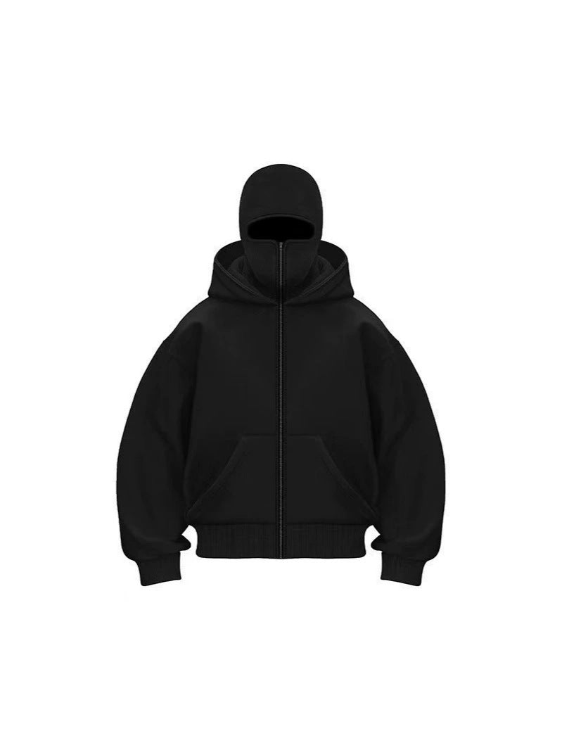 Double Layer Hooded Zipper Sweatshirt