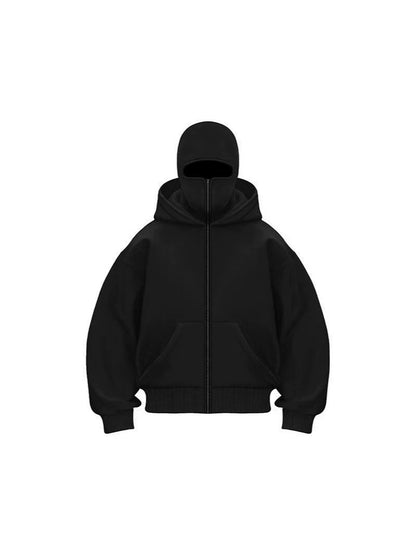 Double Layer Hooded Zipper Sweatshirt