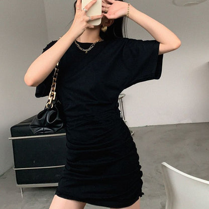 Black Pleated Mini Dress