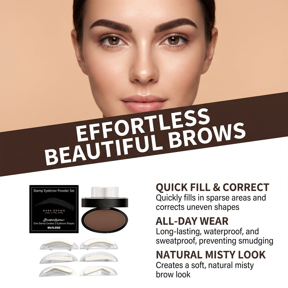 Waterproof Stamp Eyebrow Powder Kit