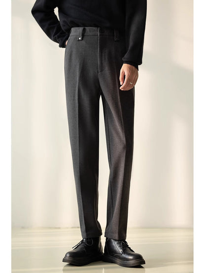 Mens Stylish Casual Straight-leg Suit Pants