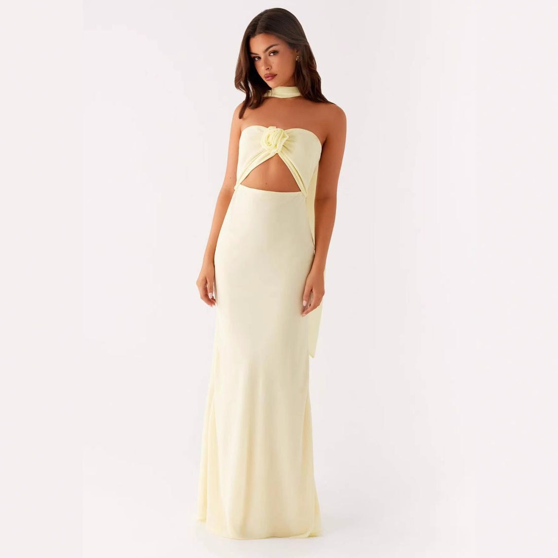 Floral Cut Out Backless Summer Dress