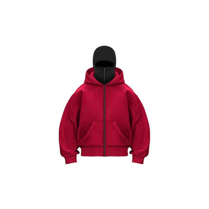 Double Layer Hooded Zipper Sweatshirt