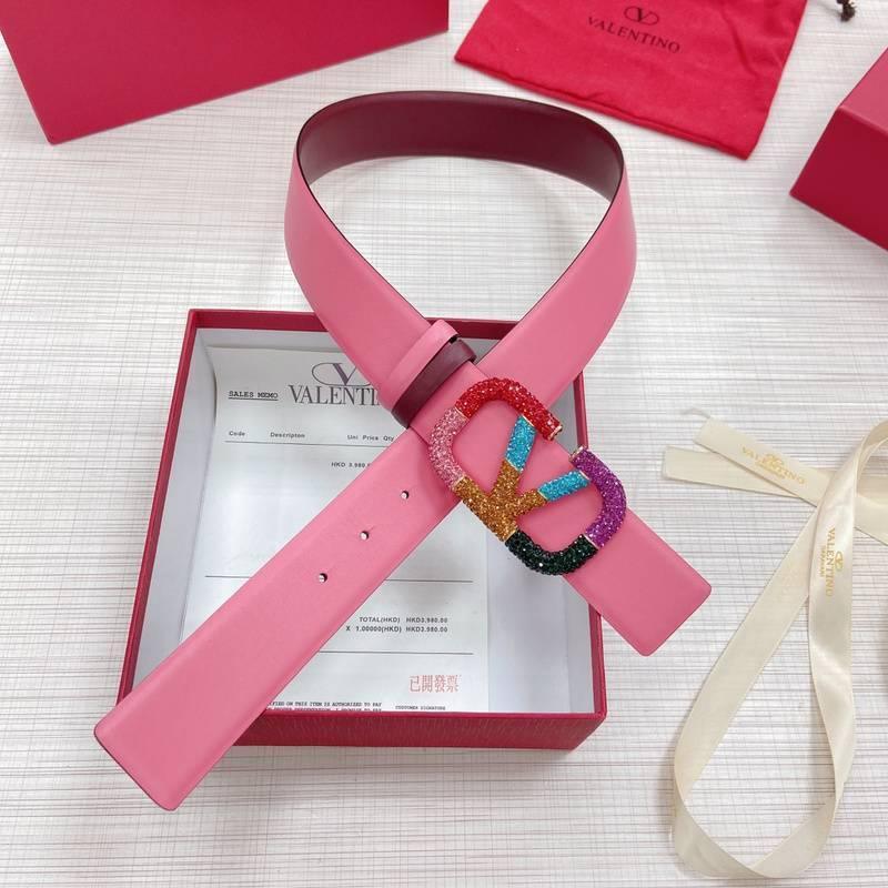 VALENTINO GARAVANI V logo Rainbow Reversible Leather Belt &
